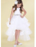 Lace Tulle High Low Flower Girl Dress Lace Tulle High Low Flower Girl Dress